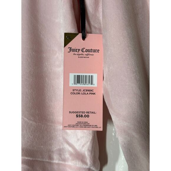 Juicy Couture Velour Sleepwear Set Lola pink XL NWT New - Picture 3 of 9